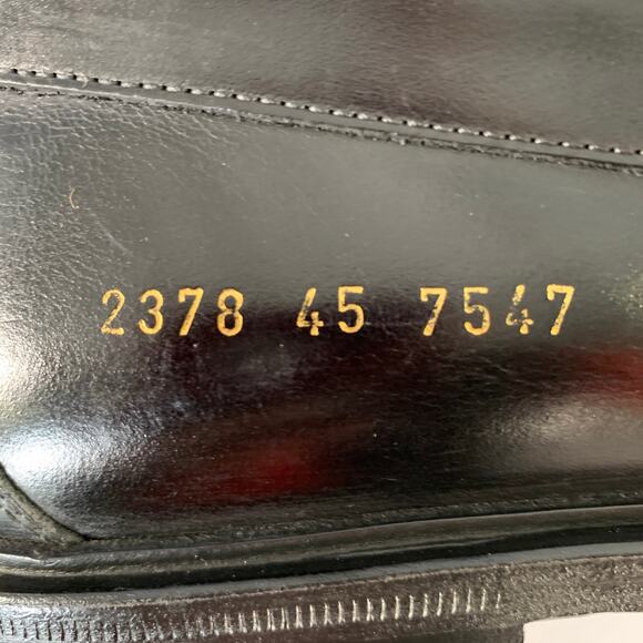 COMMON PROJECTS Size 12 Black Leather Slip On Penny Loafers - Picture 8 of 10